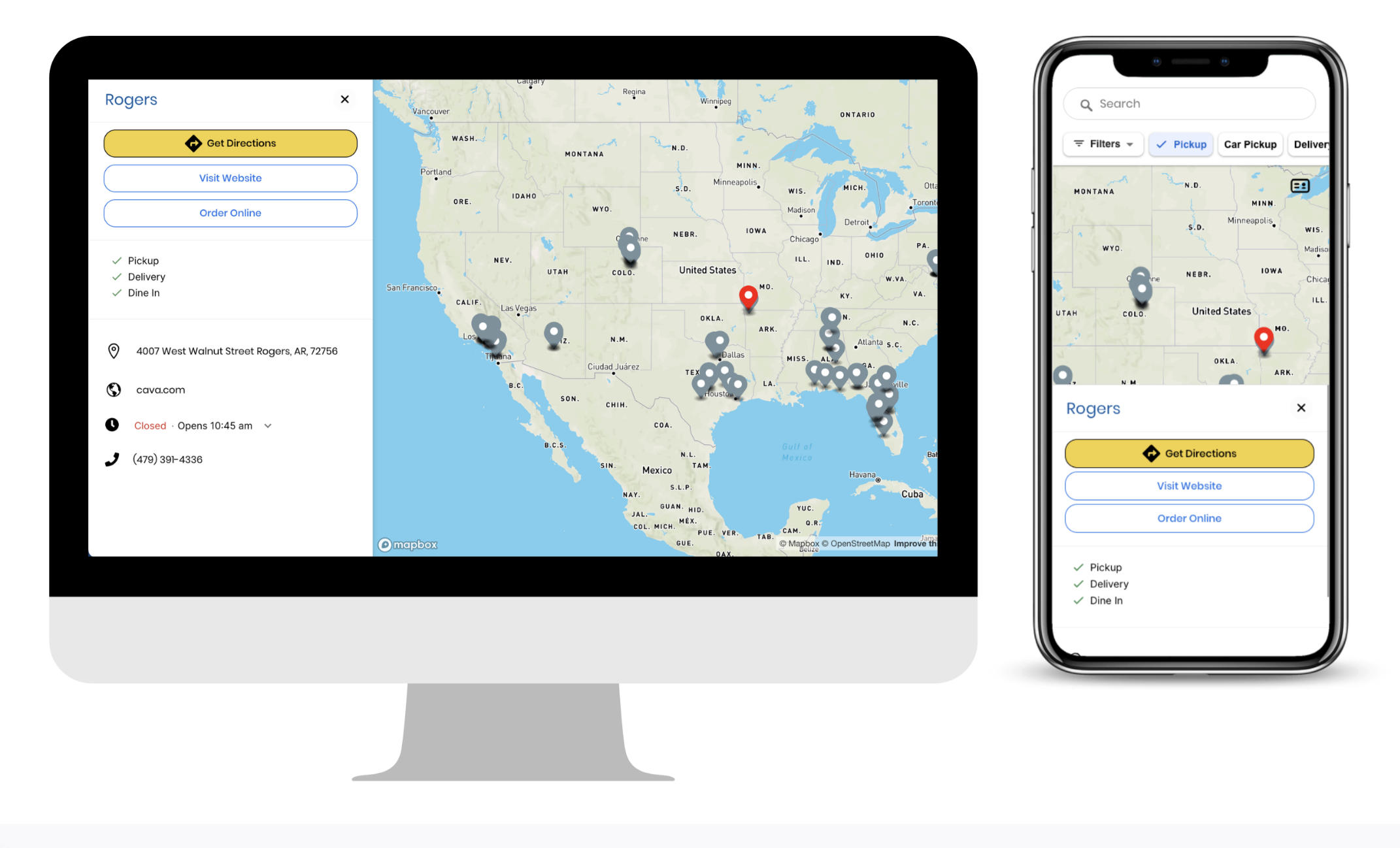 Geocarte map on desktop and mobile